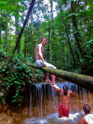 The natural shower at camp